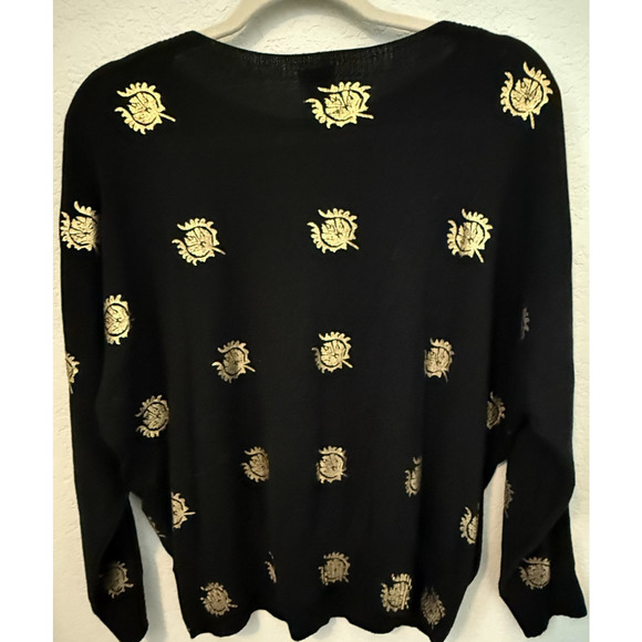 Nic and Zoe Black Sweater with Metallic Gold Womens Sweater - NWT - Size Small - Picture 3 of 7